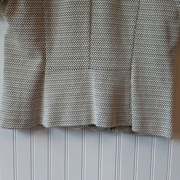 Talbots Women's L Knit Single Breasted Blazer Jacket Cream Black - Picture 4 of 10